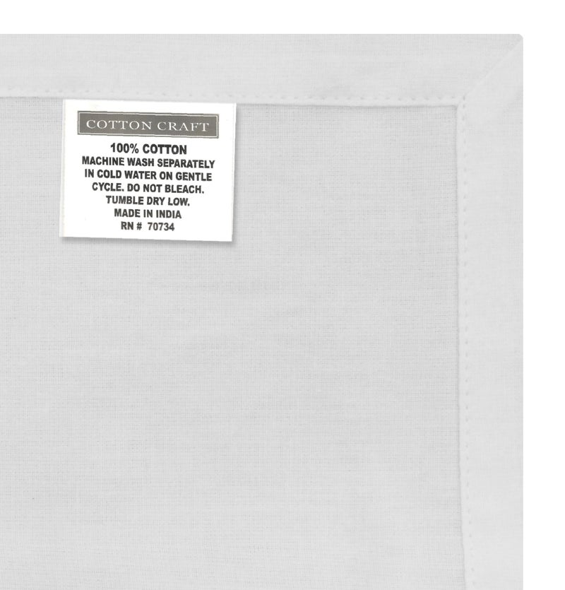COTTON CRAFT Cocktail Napkins - 24 Pack - Happy Hour Drink Beverage Bar Party Holiday Dessert Celebration Event Gift Luncheon Brunch Dinner - Premium Cotton Cloth Reusable Washable - 12x12 - White - Image 5